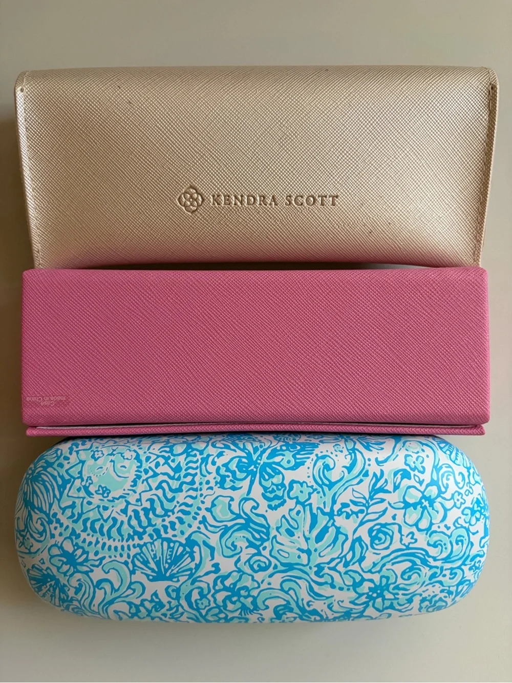 3 Women’s Mixed Eyeglass Cases- Kendra Scott, Lilly Pulitzer, Isaac Mizrahi. New